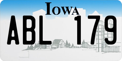 IA license plate ABL179