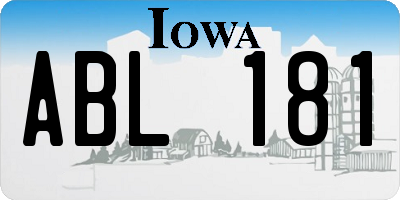 IA license plate ABL181