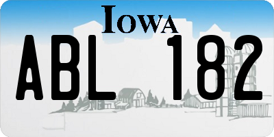 IA license plate ABL182