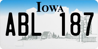 IA license plate ABL187
