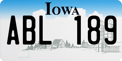 IA license plate ABL189
