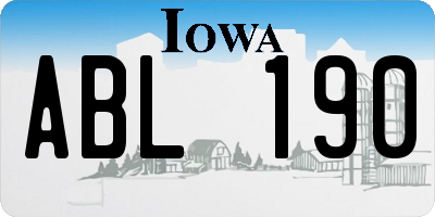 IA license plate ABL190