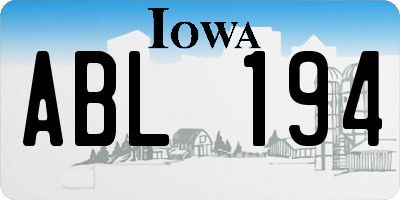 IA license plate ABL194