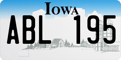 IA license plate ABL195