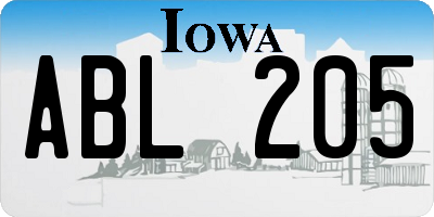 IA license plate ABL205