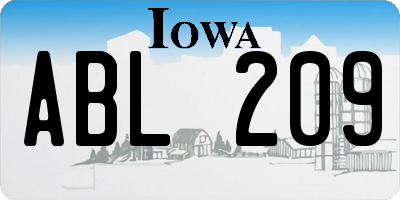 IA license plate ABL209