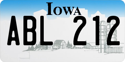 IA license plate ABL212