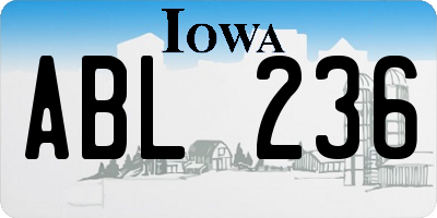 IA license plate ABL236