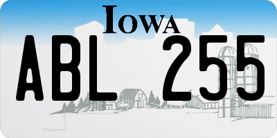 IA license plate ABL255