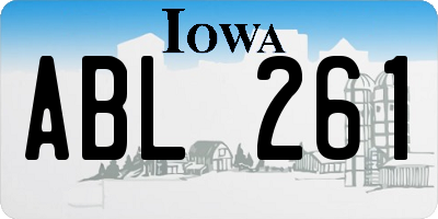 IA license plate ABL261