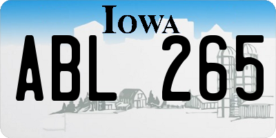 IA license plate ABL265