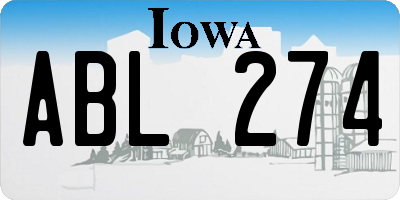 IA license plate ABL274
