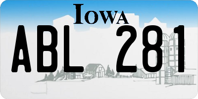 IA license plate ABL281