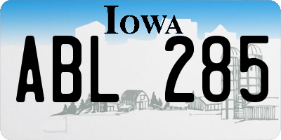 IA license plate ABL285