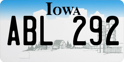 IA license plate ABL292