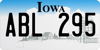 IA license plate ABL295