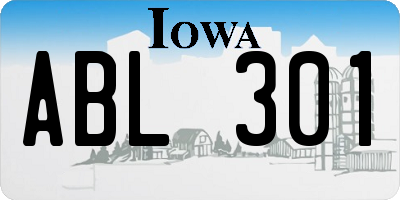 IA license plate ABL301