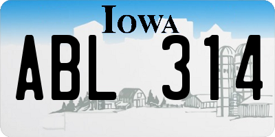 IA license plate ABL314