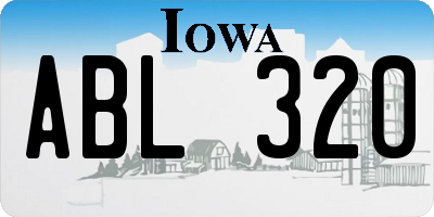 IA license plate ABL320