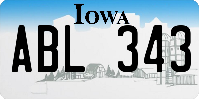 IA license plate ABL343