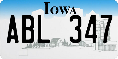 IA license plate ABL347