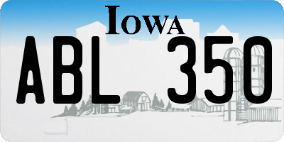 IA license plate ABL350