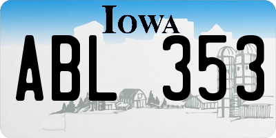 IA license plate ABL353