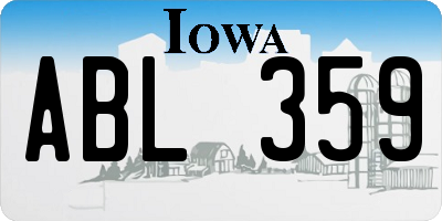 IA license plate ABL359