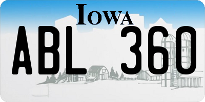 IA license plate ABL360