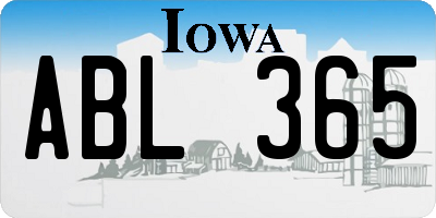 IA license plate ABL365
