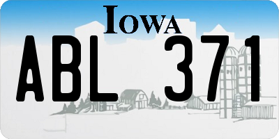 IA license plate ABL371
