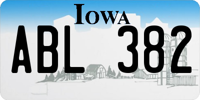 IA license plate ABL382
