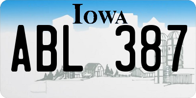 IA license plate ABL387