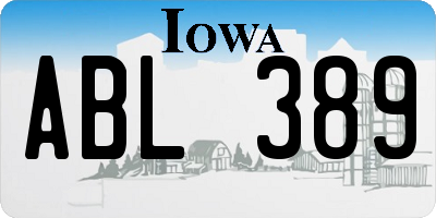 IA license plate ABL389