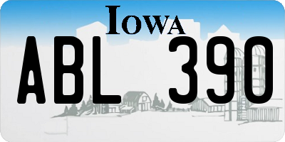 IA license plate ABL390
