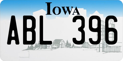 IA license plate ABL396