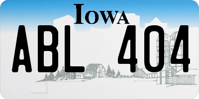 IA license plate ABL404