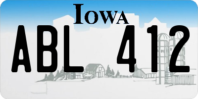 IA license plate ABL412