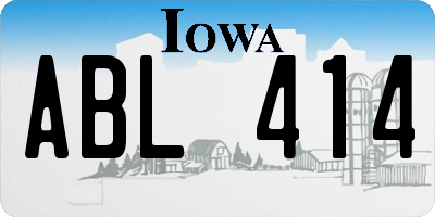IA license plate ABL414