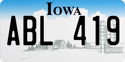 IA license plate ABL419