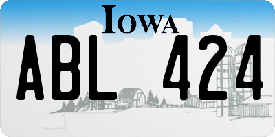 IA license plate ABL424