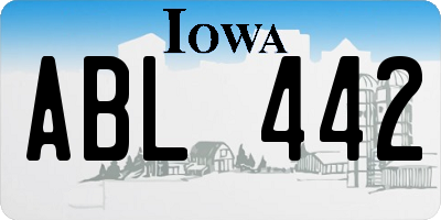 IA license plate ABL442