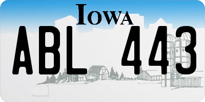 IA license plate ABL443