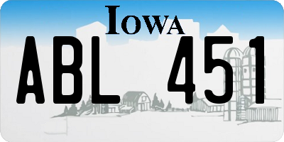 IA license plate ABL451
