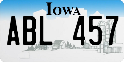 IA license plate ABL457