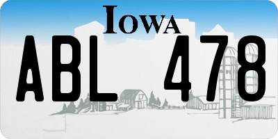IA license plate ABL478