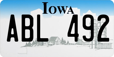 IA license plate ABL492
