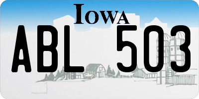 IA license plate ABL503