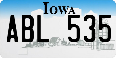 IA license plate ABL535