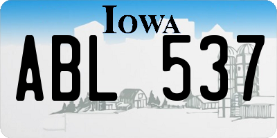 IA license plate ABL537